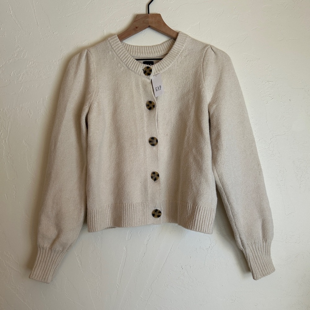 GAP Cashsoft Puff Sleeve Cardigan